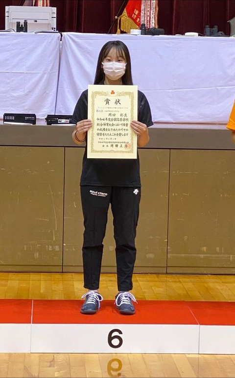 岡田選手インターハイ6位入賞