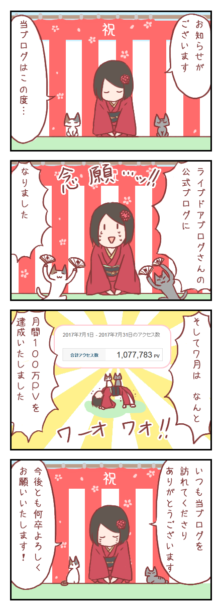【ろぐ234】公式ブログになりました&月間100万PV達成!