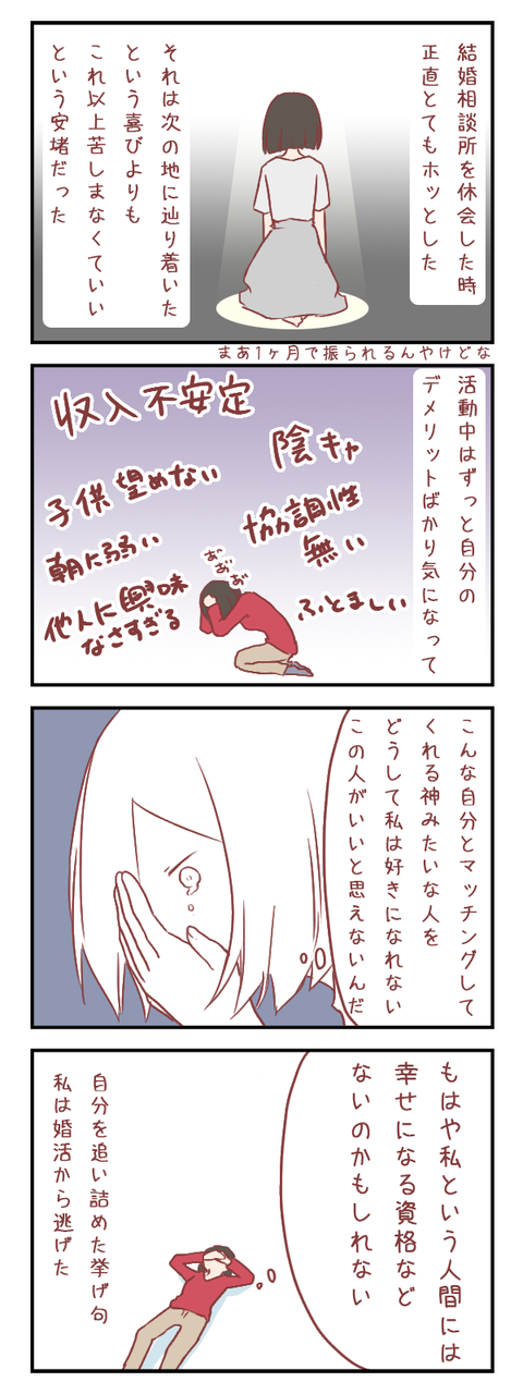 自分で自分を追い詰めていたあの頃（婚活編）※鬱注意【ろぐ６９０】