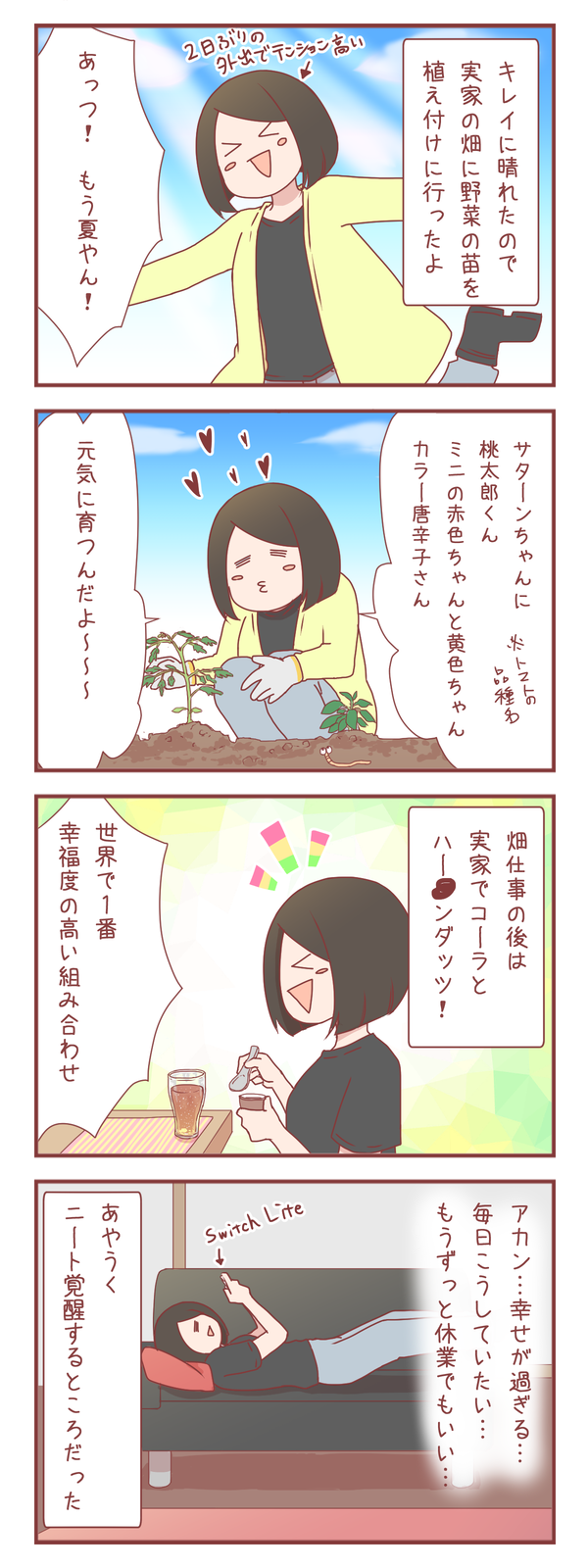 実家の畑に野菜の苗を植えに行ったら覚醒しかけた