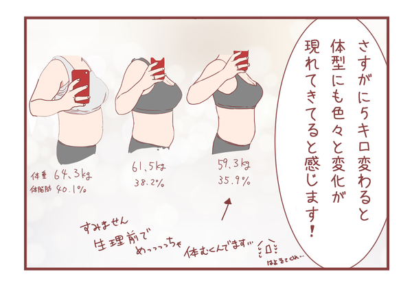 体重マイナス5キロ達成しました！！！