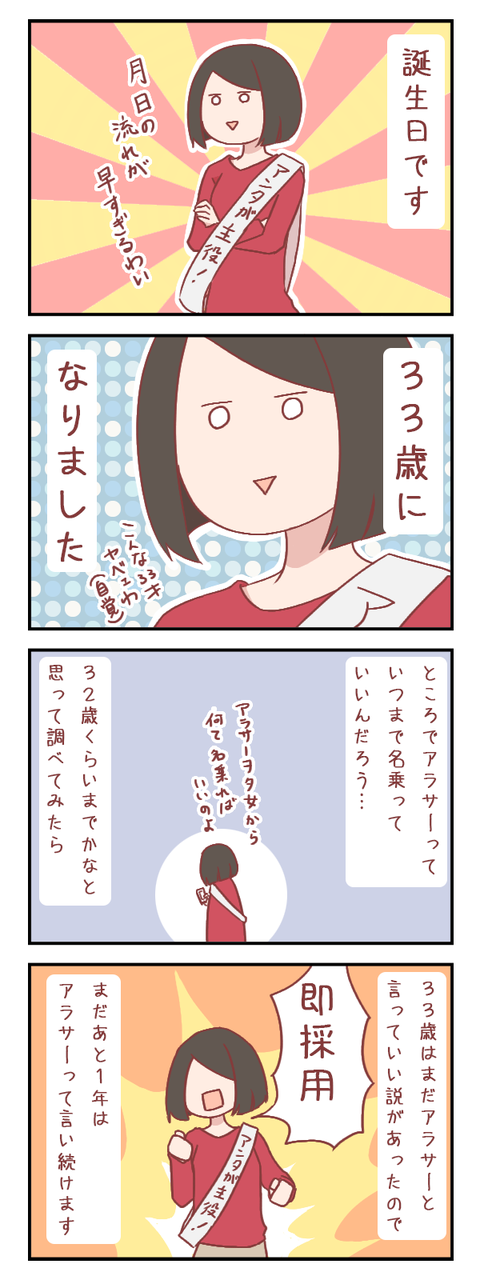 誕生日といつまでアラサー名乗るか問題【ろぐ759】