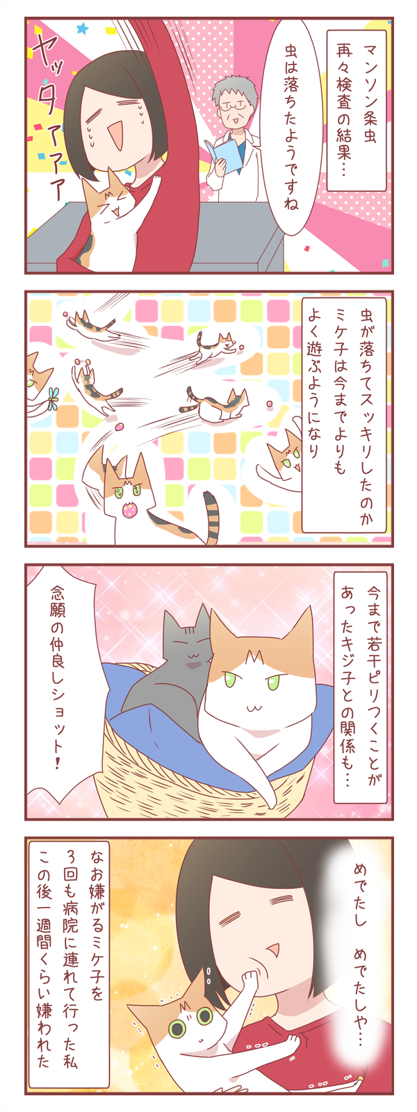 2度目のマンソン駆虫でようやくミケ子のお腹の虫が落ちた結果