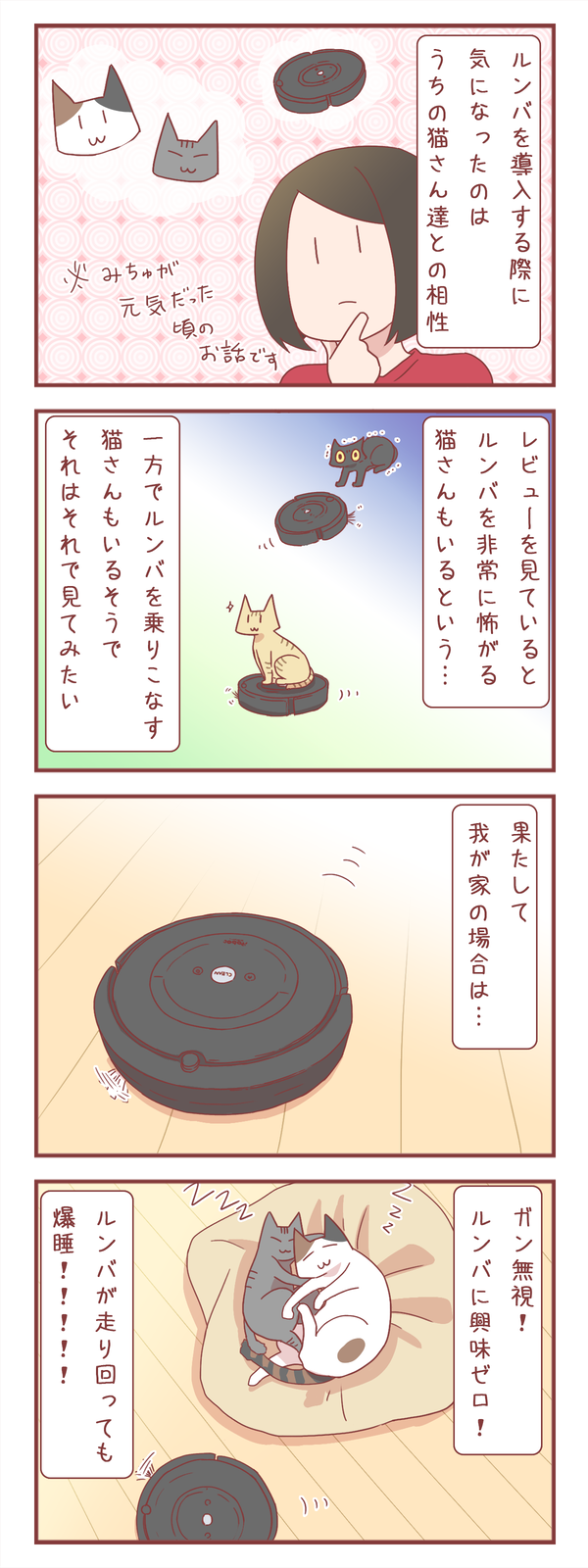 我が家の猫とルンバの関係性は