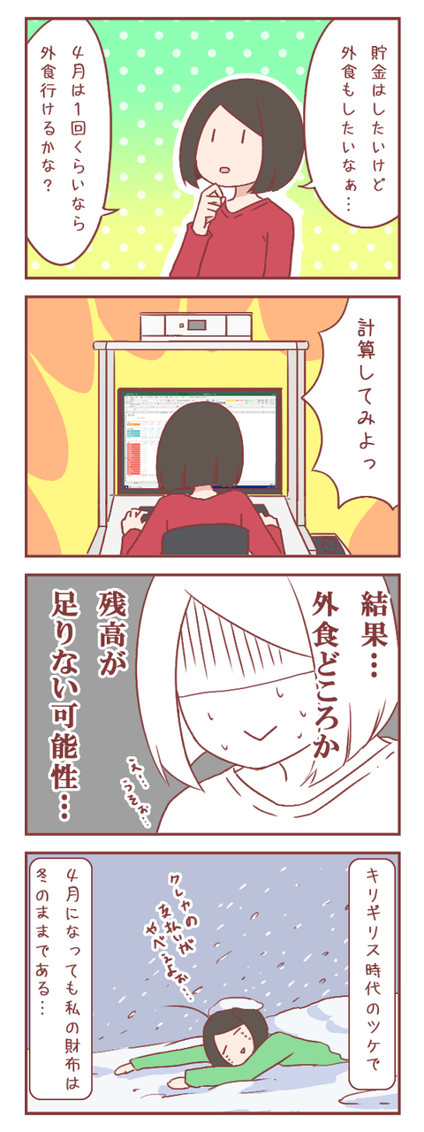 4月から貯金を始めるけど1回くらいは外食したい