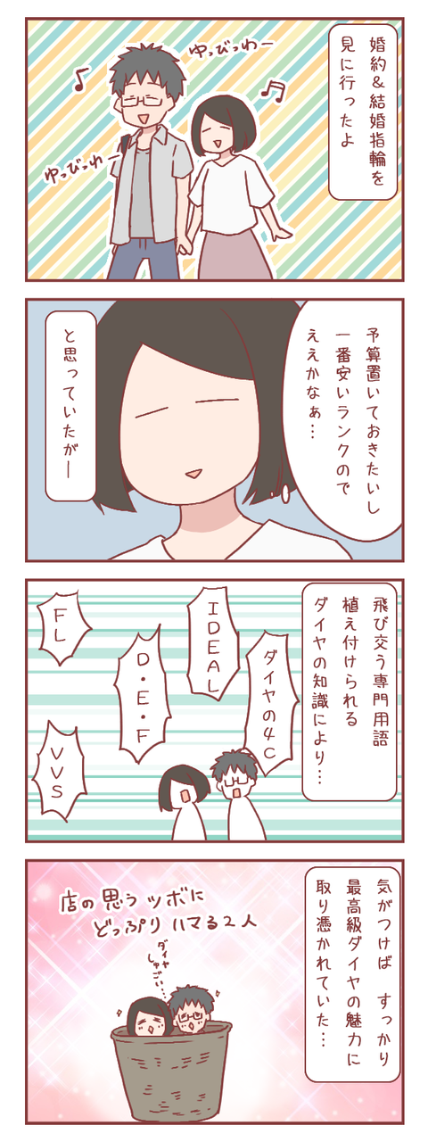 婚約＆結婚指輪を見に行って、ものの見事に…