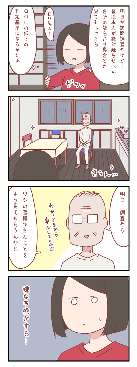 訪問調査を控えた祖父の態度に嫌な予感しかしない【ろぐ688】