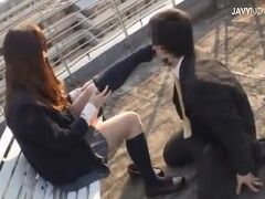 JKの蒸れた紺ソ足責めに無我夢中で・・・
