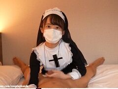 オキニのデリ嬢にシスターコスで抜いて貰う男
