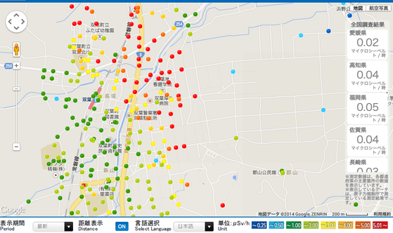 福島県放射能測定マップc