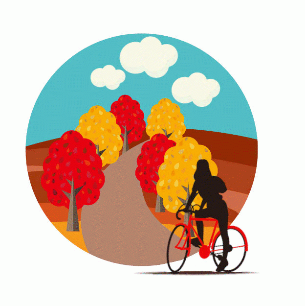 Gif 紅葉とバイク 恵那爺のブログリンク