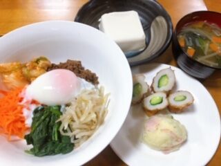 今日の夕食メニューは ビビンバ丼 日本平キャンパス日記 ソーイング倶楽部