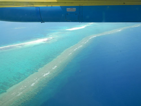 機内から見る「はての浜」