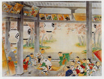 生田花朝女　祭り風景　絵　絵画　額 生田花朝女 四条円山派Ⅰ : enmasaroomのblog