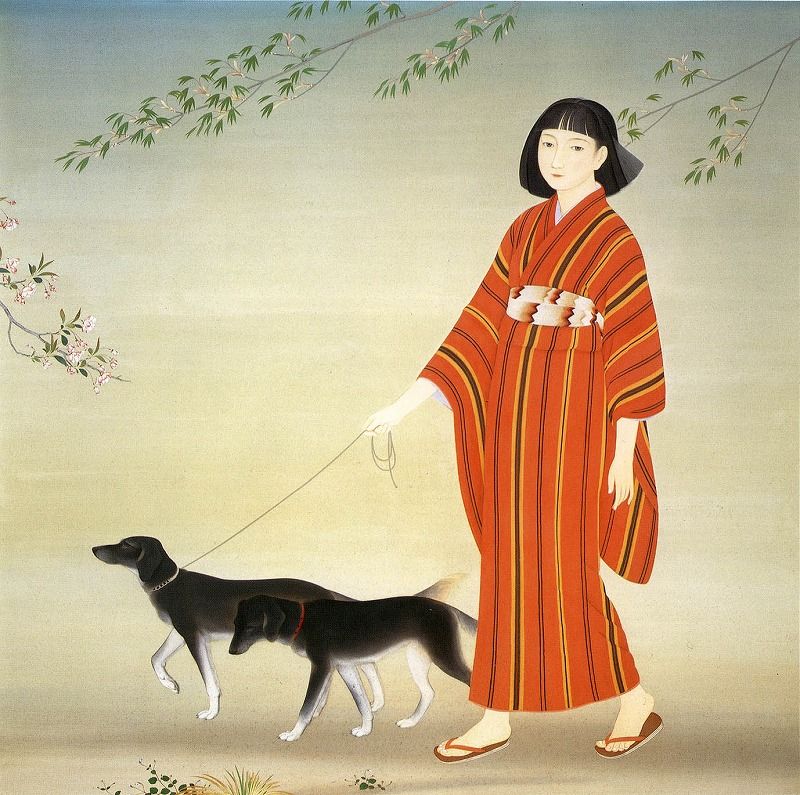 菊池潤子、【晩秋の丘】、希少な大判額装用画集より、美品、日本人画家、新品額装付 菊池潤子、【晩秋の丘】、希少な大判額装用画集より、美品、日本人