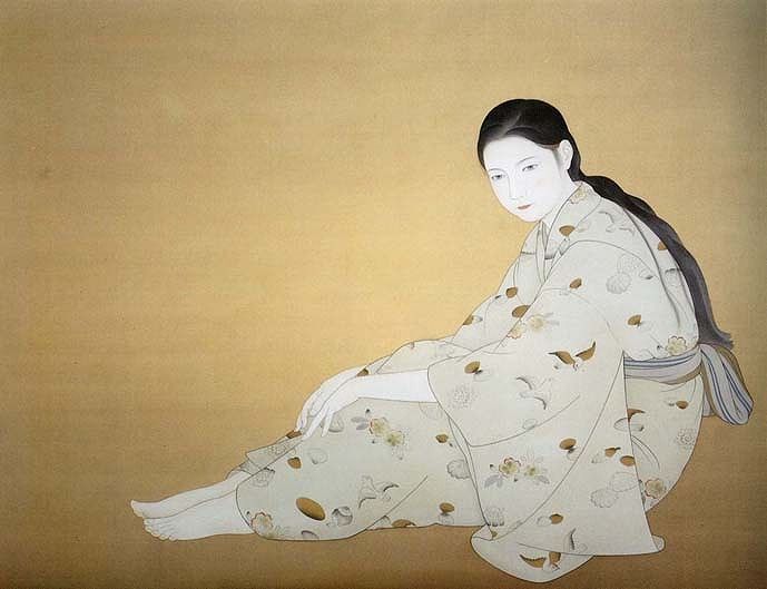 菊池華秋　絵画　掛軸　骨董品　おいらん画　箱付き、希少品　長期保存品 菊池華秋 絵画 掛軸 骨董品 おいらん画 箱付き、希少品 長期保存