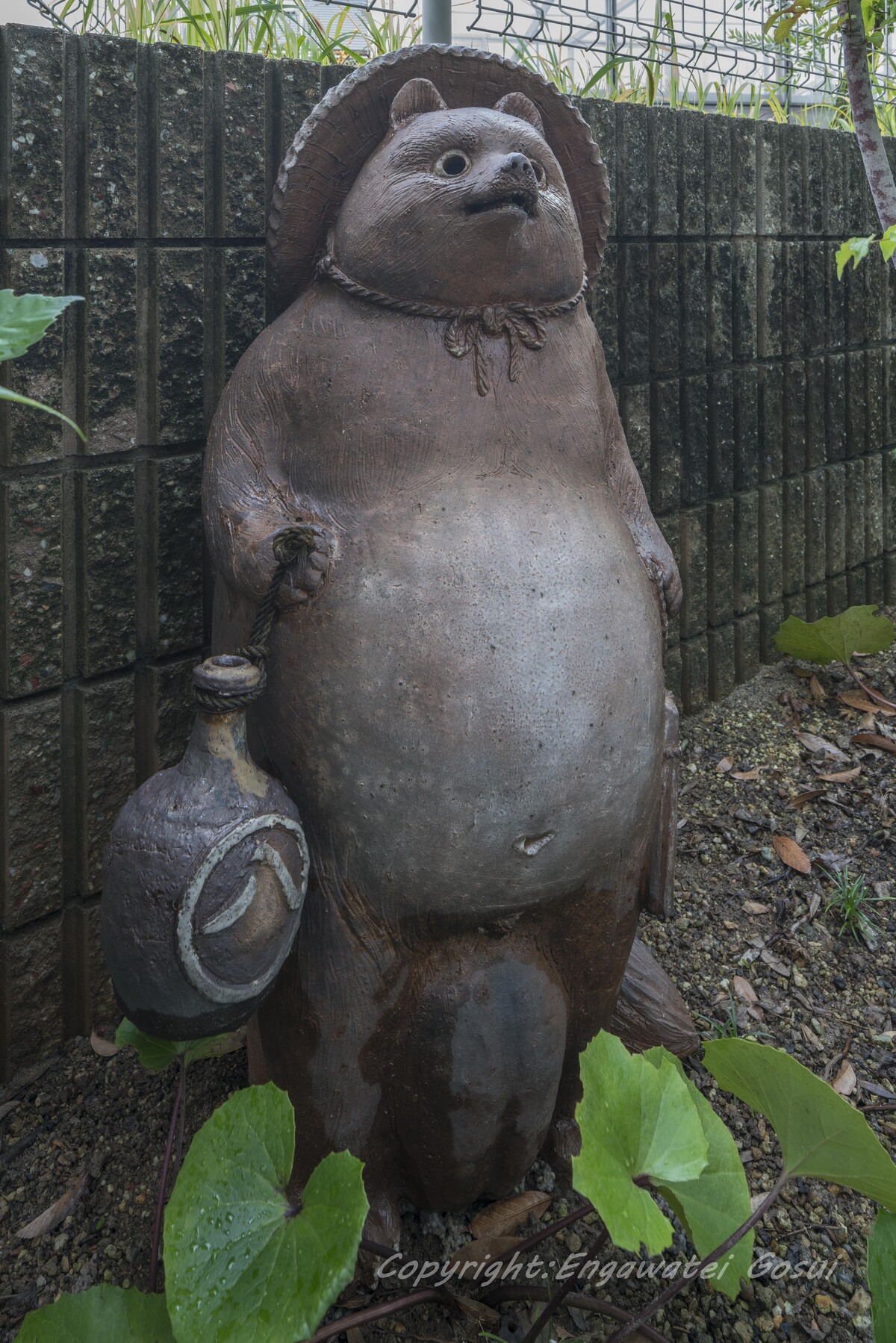 n*e様 貴重な常滑焼　狸　松下衛作　タヌキの置物　78ｃｍ●250303-03 n*e様 貴重な常滑焼 狸 松下衛作 タヌキの置物 78cm○250303