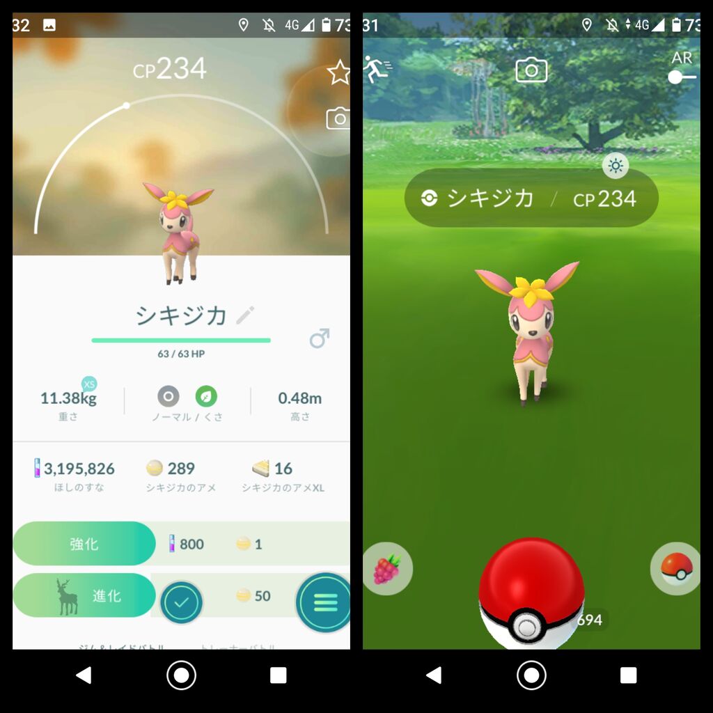 ポケモンgo シキジカ ピンク 米と麺