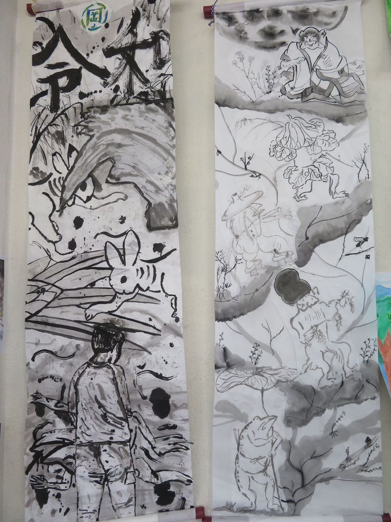 水墨画で掛け軸を作る 中高生 アトリエ村絵の会