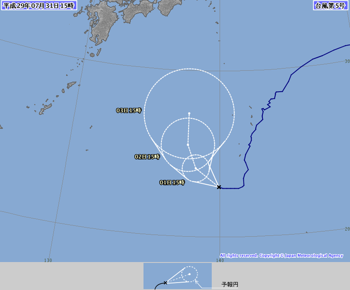 【悲報】台風5号もうむちゃくちゃに進路とる