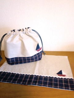 お弁当袋 男の子用 ヨット イカリ エパングルな毎日