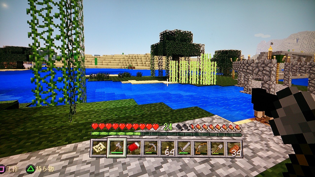 湿地帯に釣り場を作る えぽんのマイクラ開拓日記