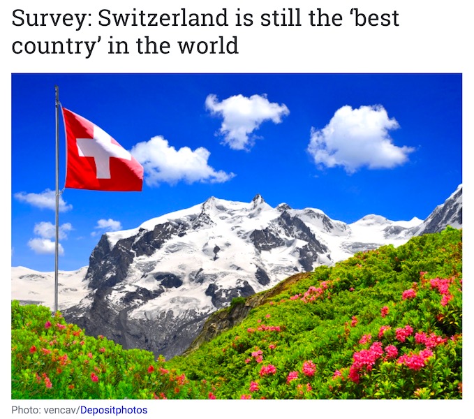 スイスが世界１位 世界最高の国ランキング スイスの街角から