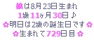 明日は誕生日