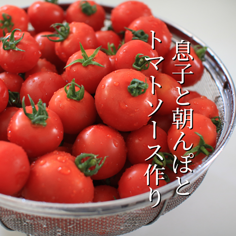 朝んぽと トマトソース作り