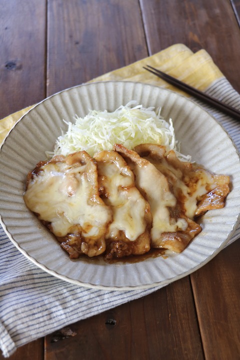 チーズ豚の甘辛焼き