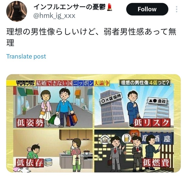 【悲報】令和版「理想の男性像」、なぜか女性から不評WWWWWWWWWWWWWWWWWWWWWWWWWWWWWWWWWWWWWWWWWWWWWWWWWWWWWWWWWWWWWWWWWWWWW