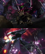 熱いシーン。マクロス級同士の格闘戦燃え