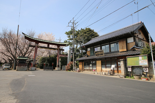 鷲宮神社鳥居と大酉茶屋20140401