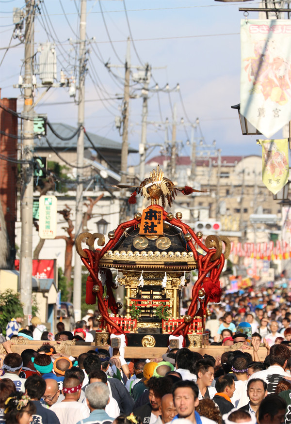 土師祭2014-千貫神輿と鷲宮神社通り