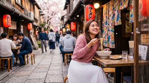makan ramen jepang