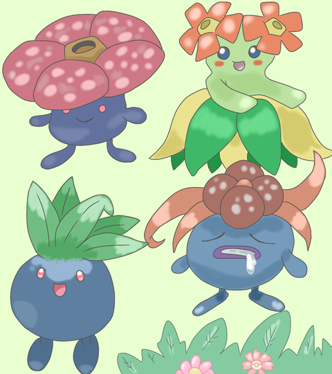ポケモン＊ナゾノクサ＆クサイハナ＆ラフレシア＆キレイハナ