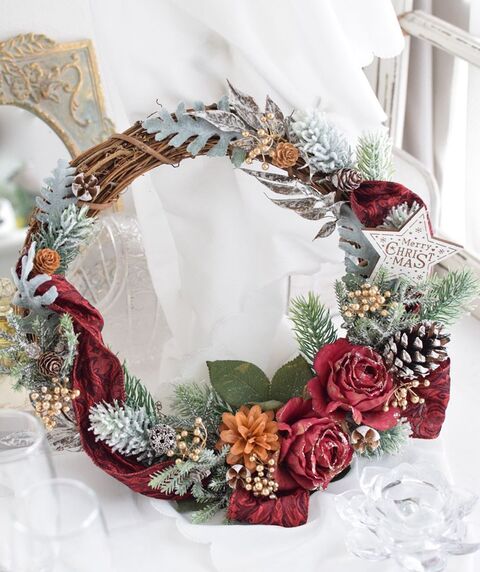 クリスマスリース レッスン お花が好き の その先へ エステルフラワー クリスマスリース レッスン お花が好き の その先へ エステルフラワー
