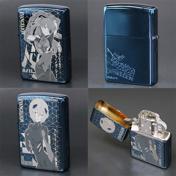 ブルーチタンコートの「エヴァンゲリオン2020 ZIPPO」レイ、アスカが登場