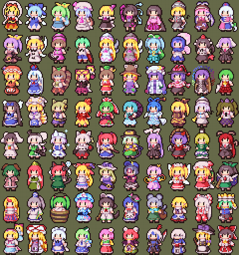 東方Projectのキャラクターの全員集合・一覧イラスト　50枚 32