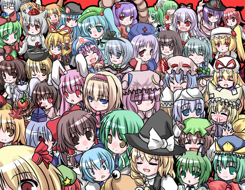 東方Projectのキャラクターの全員集合・一覧イラスト　50枚 23