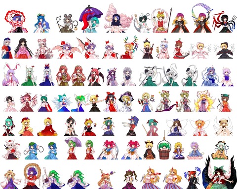 東方Projectのキャラクターの全員集合・一覧イラスト　50枚 45