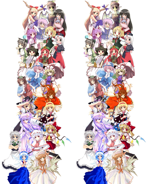 東方Projectのキャラクターの全員集合・一覧イラスト　50枚 19