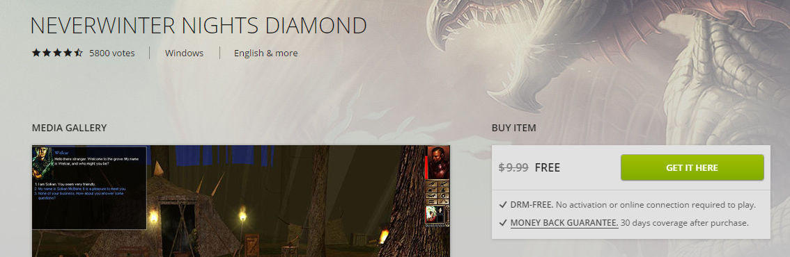 Gogでneverwinter Nights Diamond Editionを無料配布中 Pc Gamer リスト更新中 Gogでneverwinter Nights Diamond Editionを無料配布中 Pc Gamer リスト更新中