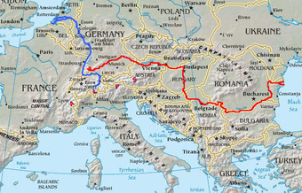 Rhine Danube map