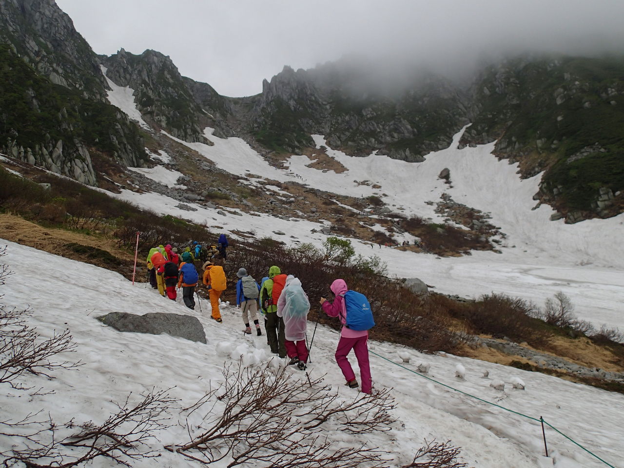 三ノ沢岳を変更 木曽駒ヶ岳 2956ｍ へ 7月13日 曇り 雨 山梨 山の会