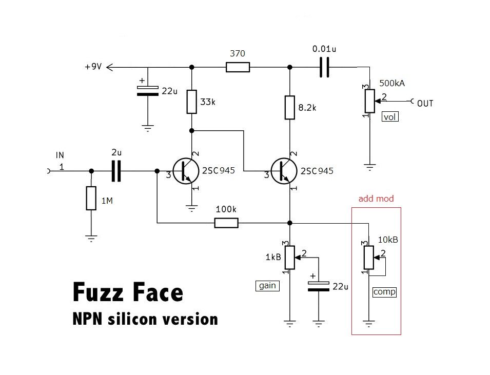 壊れた扇風機から FUZZ FACE 作成 : エフェクターMOD日誌など