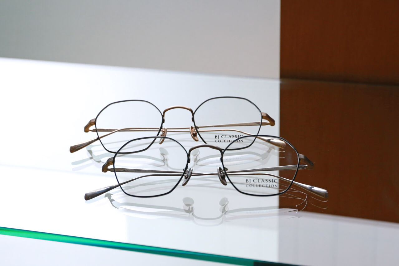 BJ Classic collection " PREM-140NT " 多角形の眼鏡フレーム ビージェイクラシックコレクション
