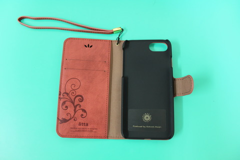 SMART COVER NOTEBOOK for iPhone7 ワインレッド