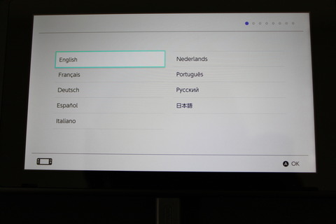Nintendo Switch　初期設定　日本語