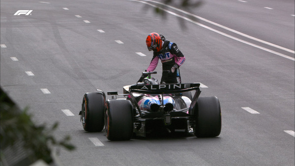 オコン、マシントラブルでコース上にストップ、赤旗が出る：2024年F1アゼルバイジャンGP FP3
